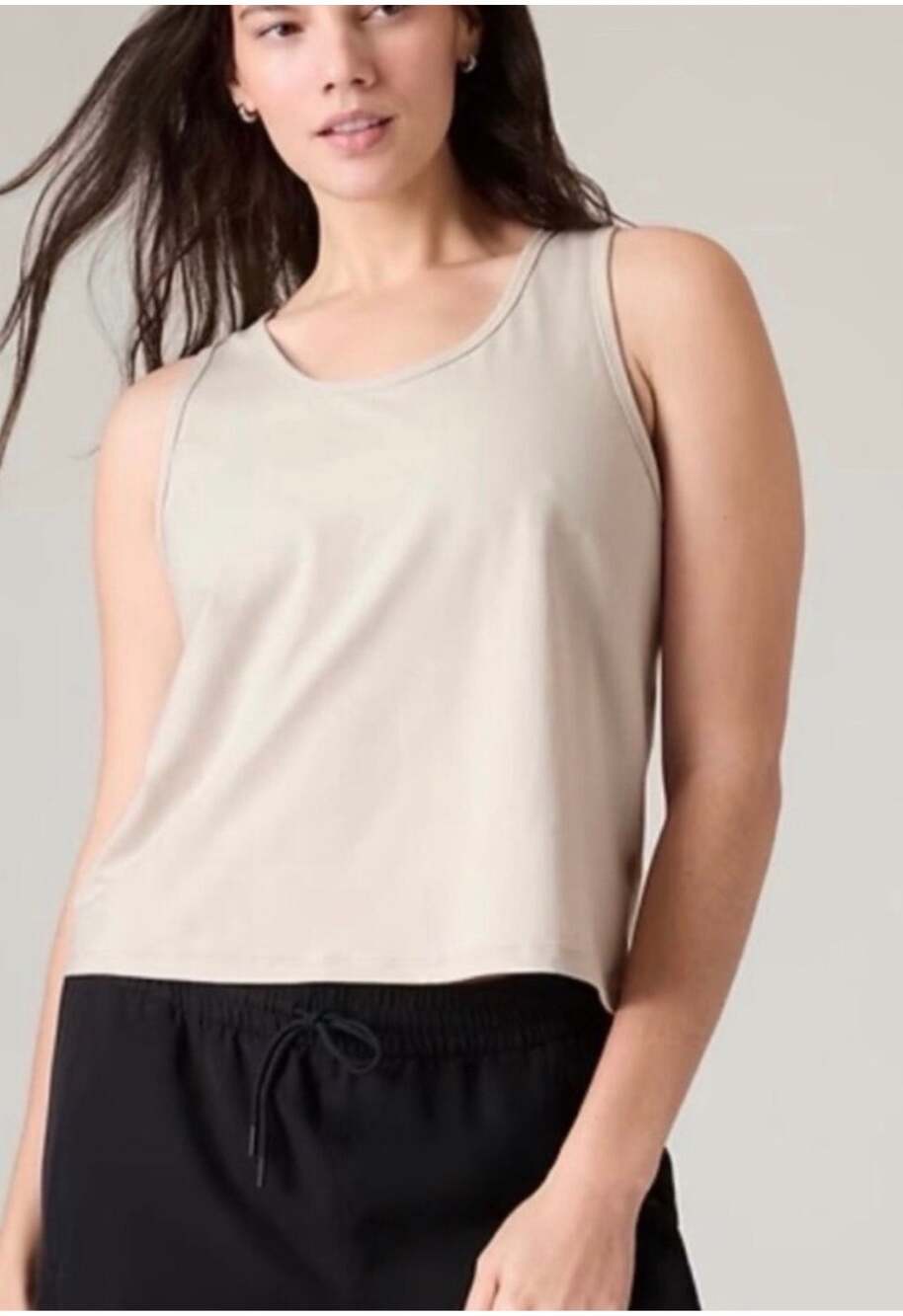 Athleta Essentials Tank Top Relaxed Fit Beige M